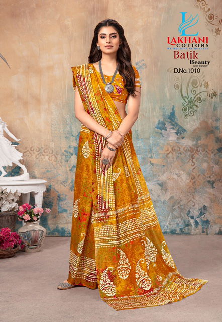 Lakhani Batik Latest Fancy Designer  Beauty Printed Cotton Saree Collection